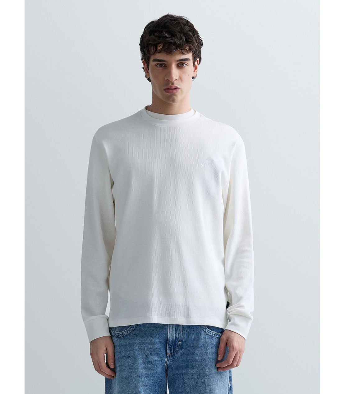 ワッフルコットンロングスリーブTシャツ